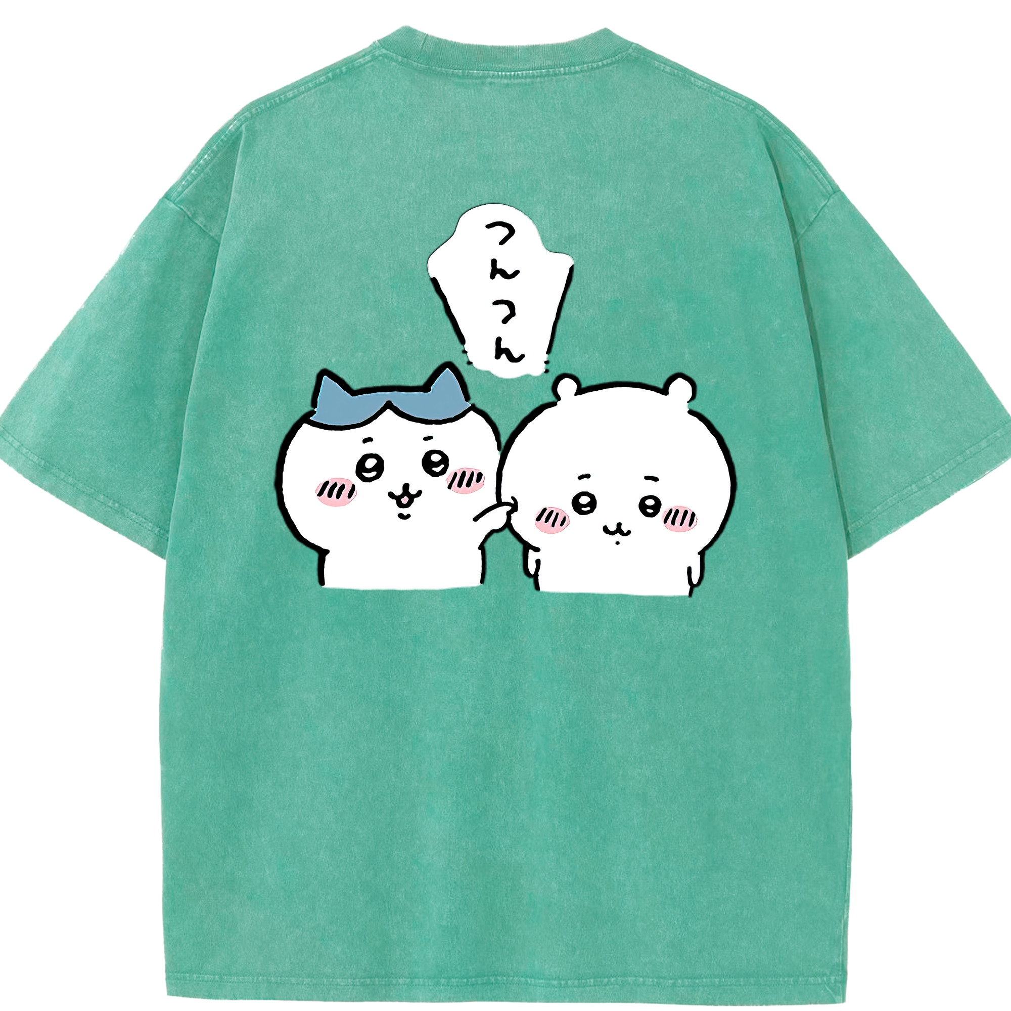 （画像用） ちいかわ ちいかわ Chii-kawa chiikawa 綿100% ヴィンテージ風 半袖Tシャツ（背面プリント）
